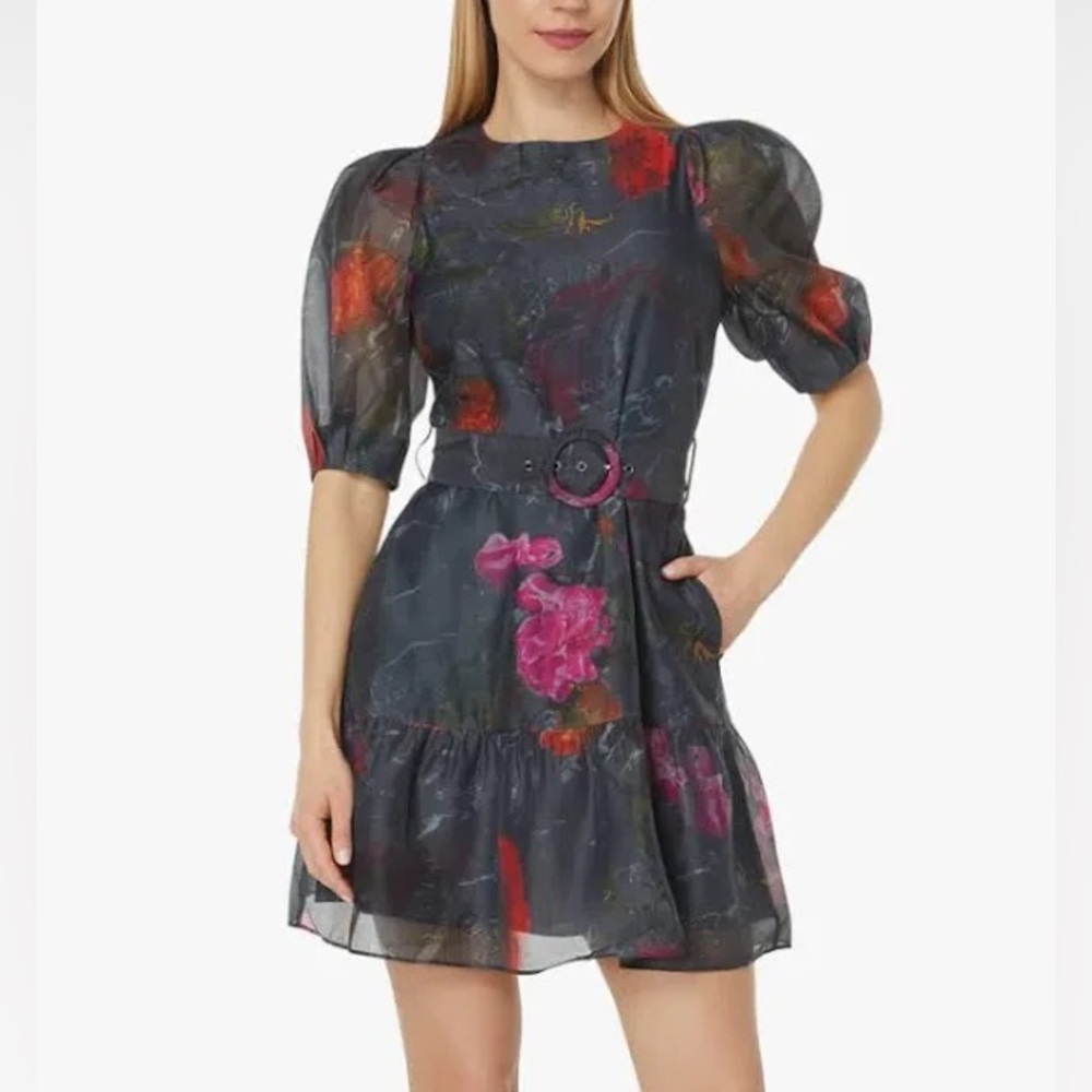 Ted Baker Tatya Puff Sleeve‎ Mini Dress Ted Size 3 / US 8